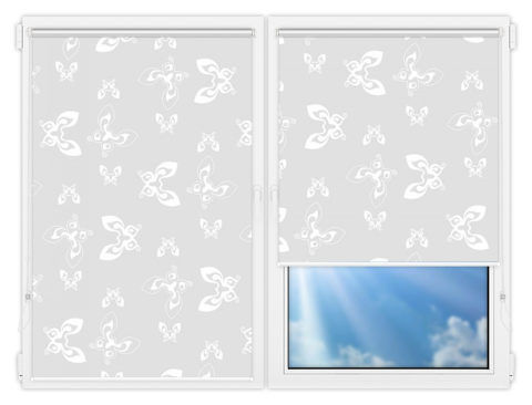 Рулонные шторы Мини - Махаон-вайт на пластиковые окна