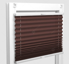 Шторы Плиссе - Аскона коричневый на пластиковые окна